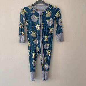 Little Sleepies Star Wars Grogu Zippy Bamboo Viscose Sleeper Blue 0-3 Months